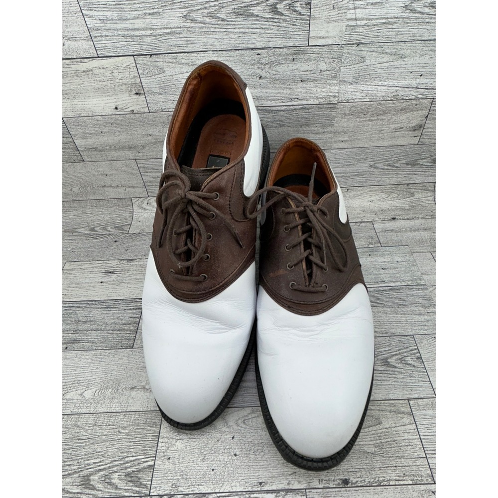 Nike Air Kempshall Last Men Golf Shoes Size 9.5 White Brown Saddle 183325-121